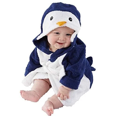 SZCQ Baby Boy Bathrobe Hooded Towels Unisex Infant Bath robe Towel For Toddle