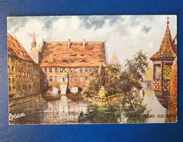Alte sehr schöne Postkarte von Nürnberg Motiv "Heiliges Geist Spital"von 1913