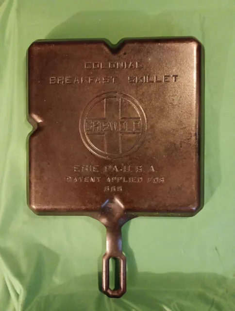Griswold Cast Iron Colonial Breakfast Skillet # 666 With Large Block Logo