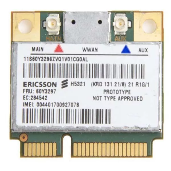 IBM Ericsson H5321GW 60Y3297 3G WWAN Card para Thinkpad x1 Carbon X230 W530 T430