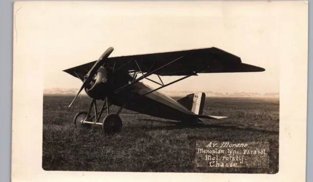 MORANE PARASOL FRENCH AIRPLANE c1910 antique real photo postcard rppc aviation