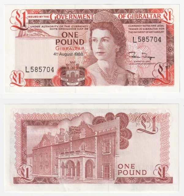 GIBRALTAR £1 Pound Banknote (1988) P.20e - UNC