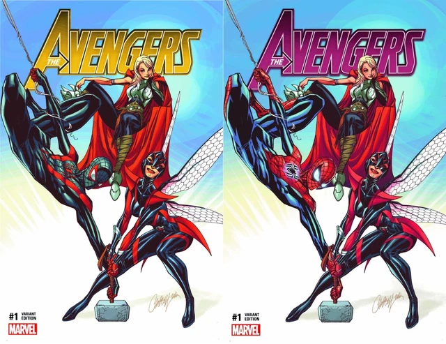 Avengers 1 Comicxposure J Scott Campbell Color Gold 1000 Miles Variant Nm