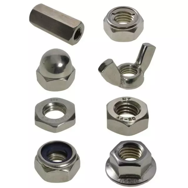 M8 (8mm) x 1.25 pitch NUTS Metric Coarse Stainless A4-70 G316