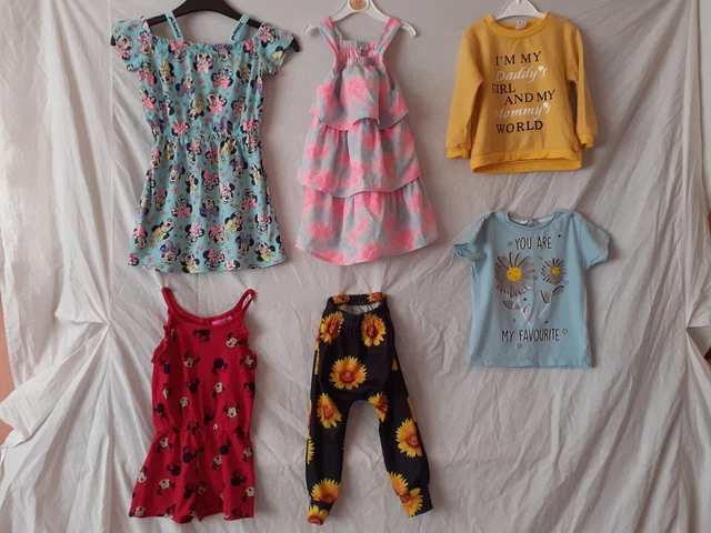 Bundle Of Girls Clothes. Age 3-4 Years. 6 Items. Shein/Disney/Pep & Co.