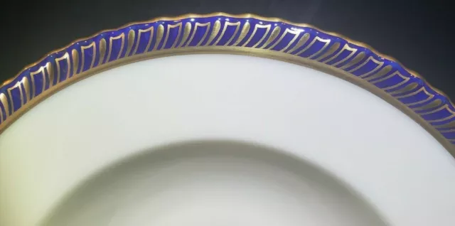 Tiffany & Co. Lenox Rim Soup Bowl Gadroon Cobalt Blue And Gold Edge H392B Rare