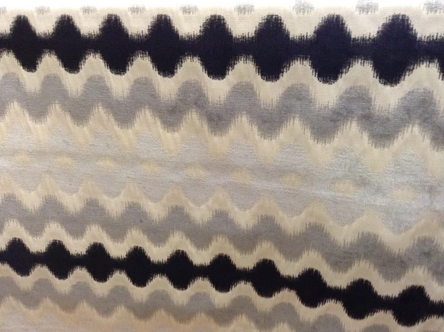 Colorado Carbon Grey Chenille Wave Stripe Curtain Upholstery  Blind Craft Fabric