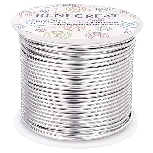 12 Gauge 100FT Silver Aluminum Wire Anodized Jewelry Craft Wire Bea...