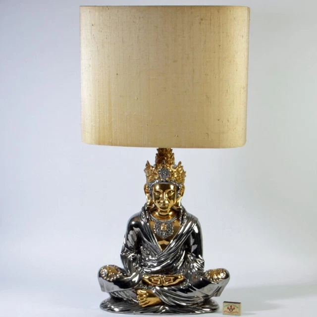 Buda Vintage Porcelana Lámpara Italia Aprox. 1970 Midcentury Diseño #1