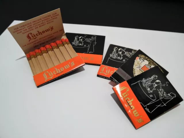 Vintage Luchows German Restaurant - New York City, NYC - Matchbooks X 5