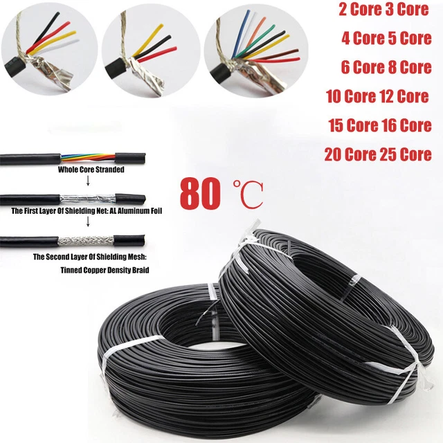 MULTIPLE CONDUCTOR SHIELDED Cable 22/24/26 AWG Shielded Wire PVC Copper
