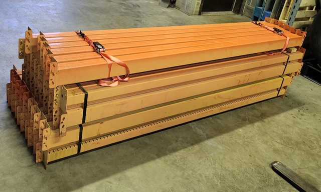 Lot of 20 Orange NEW Tear Drop Beam Pallet Rack 96" by 4" Thick 4200lb Capacity