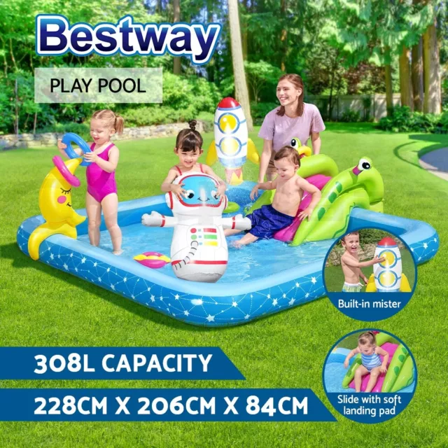 Bestway Kids Pool Inflatable Above Ground Swimming Play Pools Toys 228x206x84cm