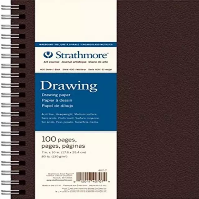 Strathmore 400 Series Art Drawing Journal, 7"X10" Wire Bound, Cream, 50 Sheets