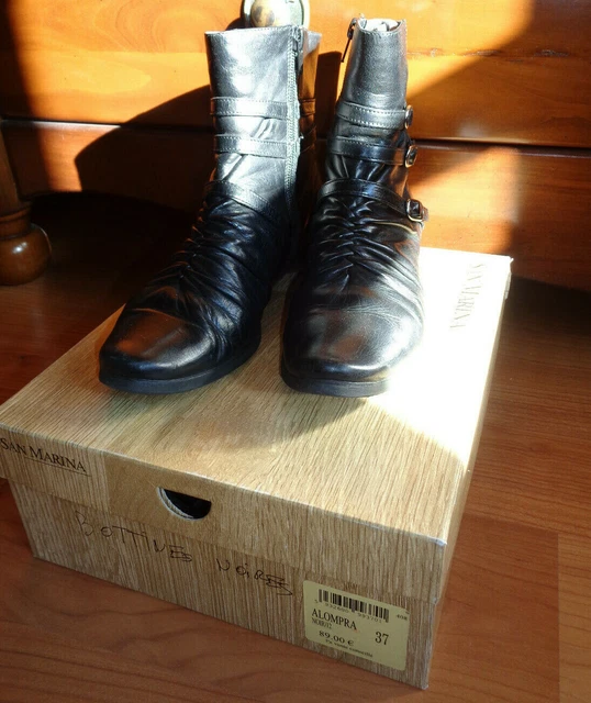 Bottines noires SAN MARINA Alompra - cuir - chaussures femmes - taille 37