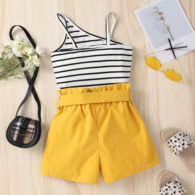 T-shirt top vestiti moda bambine bambine + pantaloncini gonne set abiti 3