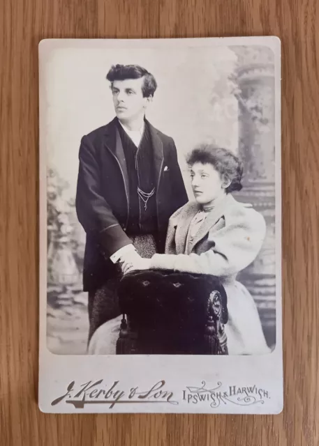 Large CDV of a Young Couple | J Kerby & Son, Ipswich & Harwich