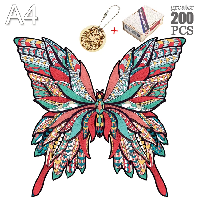 Wooden Jigsaw Puzzle A4 Unique Shape Pieces Puzzles Toy Gift For Adults Kids