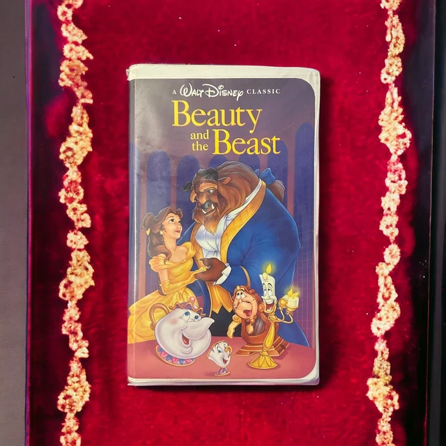 BEAUTY AND THE Beast Walt Disney Clamshell VHS Original Owner Black