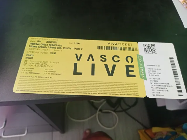 Biglietto Vasco Rossi live 2022 Torino 2