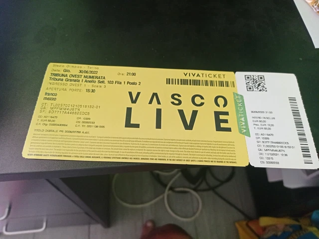 Biglietto Vasco Rossi live 2022 Torino 2