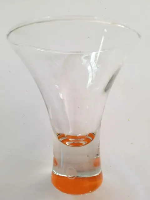Bacardi.O Rum Glass Flared, Etched Logo Cocktail Orange Color Bottom Collectible