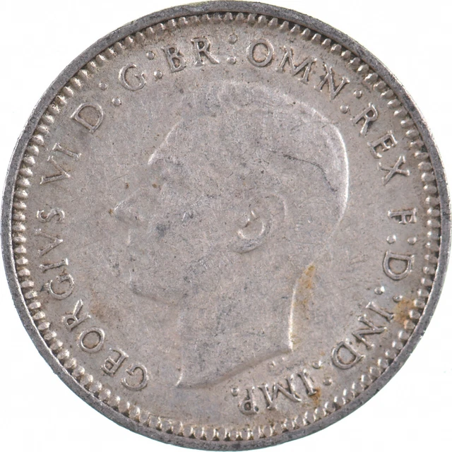 SILVER Roughly the Size of a Dime 1942 Australia 3 Pence World Silver Coin *475