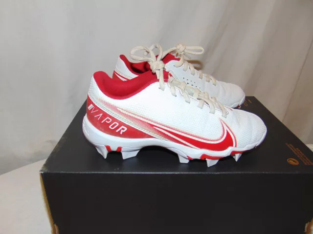 Botines de béisbol Nike Fastflex vapor para niños talla 2 años blancos y rojos CD0077