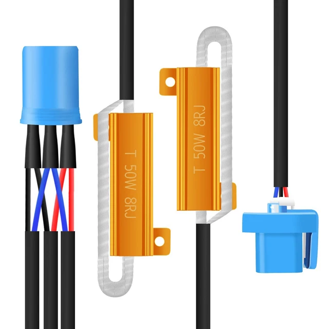 Xenon HID Relay Harness Kit 9007 / 9004 - Dual Resistor Anti-Flicker Adapter & Error Decoder (12V)