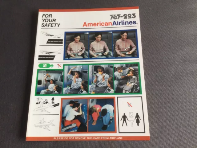 American Airlines Boeing 767-223 For Your Safety Card EB-700