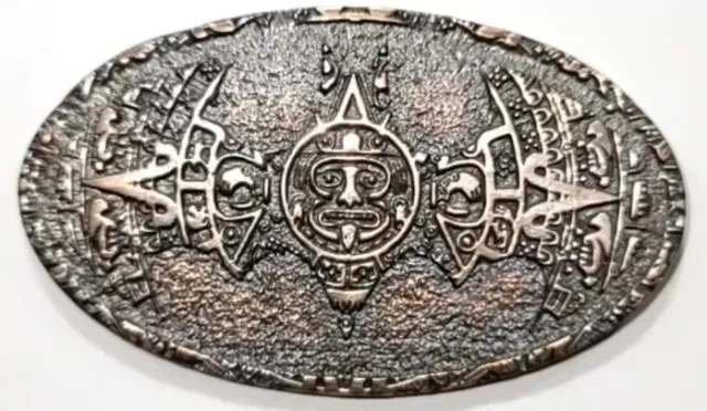 Beautiful 3 Oz .999 Silver Custom Made Mayan/Aztec Design. Limited Edition.