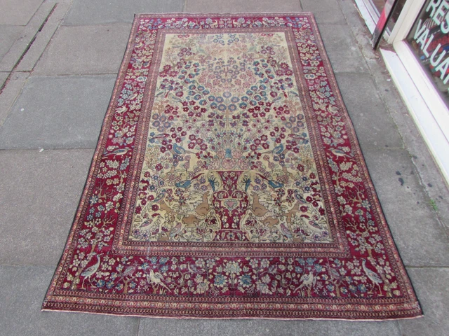 Grande Tapisserie Murale Aubusson - Laine Tissée - Motif Pictural - 220x150cm - Vintage