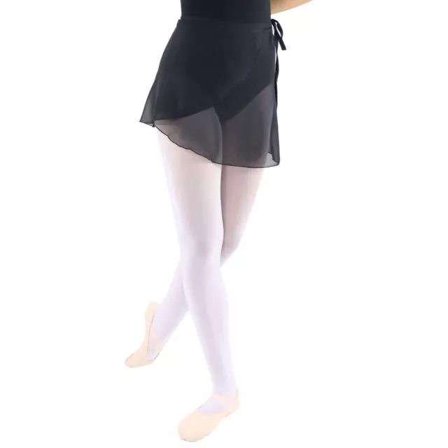 NEW W/TAG  DAY DANCE BLACK Womens Chiffon Ballet Dance Wrap Skirt With Waist Tie