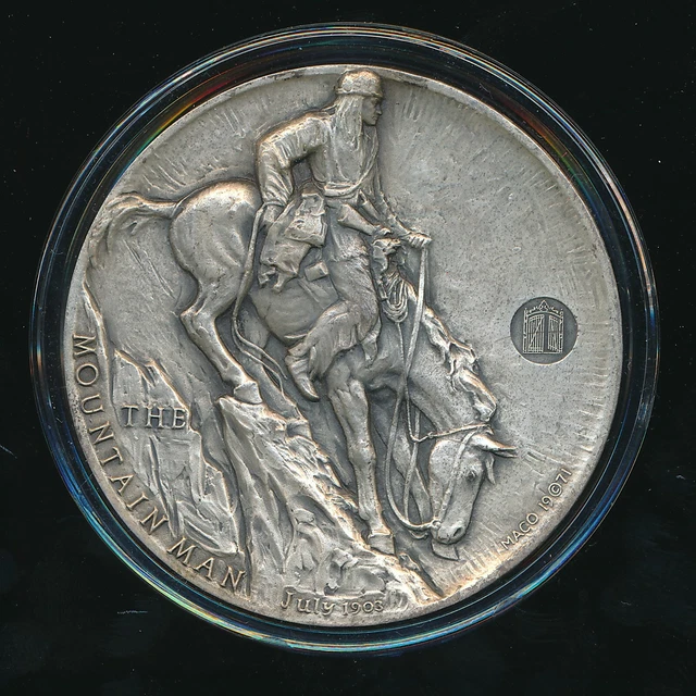 1971 Remington The Mountain Man Medallic Art Co. ~ 4.4+Oz .999 Silver Round 1971 Remington The Mountain Man Medallic Art Co. ~ 4.4+Oz .999 Silver Round