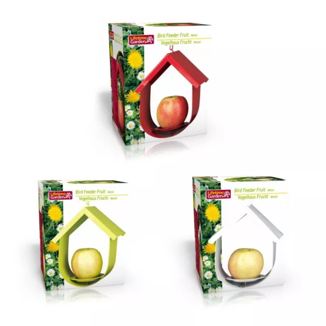 Bird Apple Fruit Feeder Hanging Metal House Garden Outdoor Bird Feeding Station