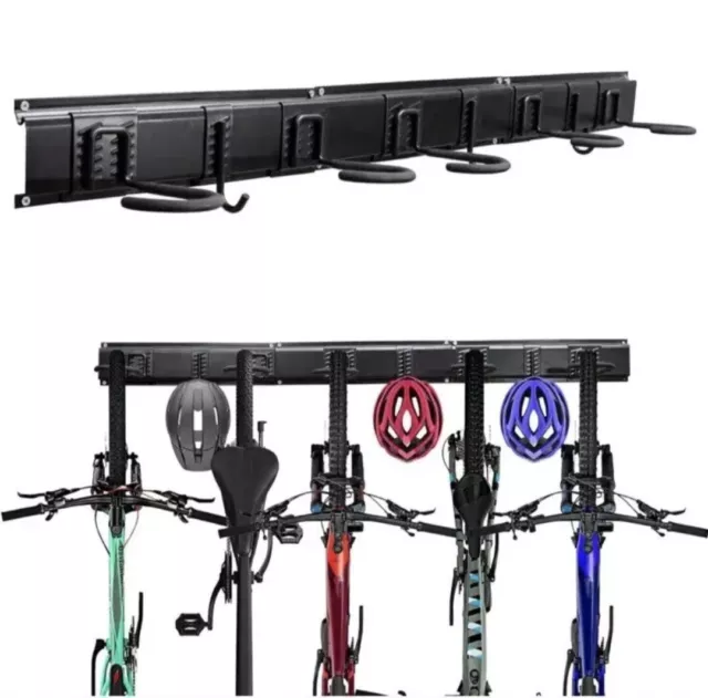 Bike Storage Rack 6 Bicycles Hooks Wall Mount Bike Hanger Indoor Space Saving