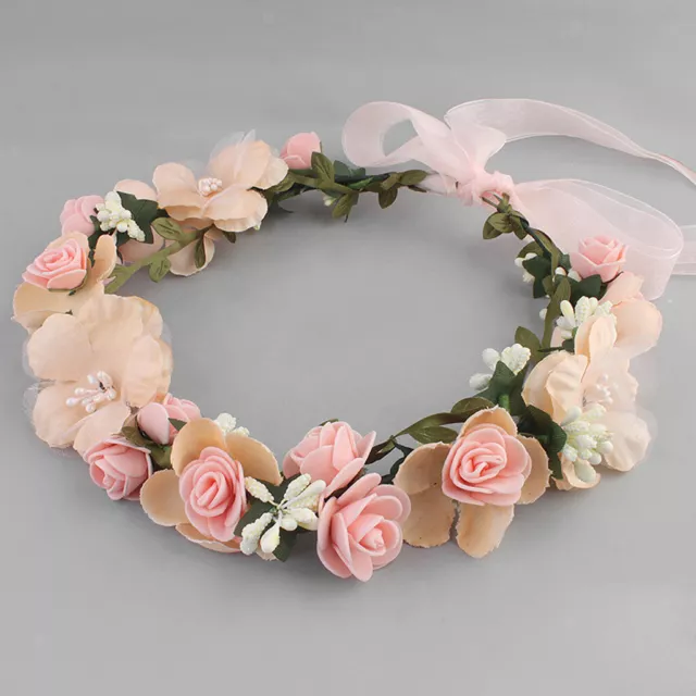 Boho Women Girls Floral Crown Flower Headband Hair Garland for Wedding Headpiece