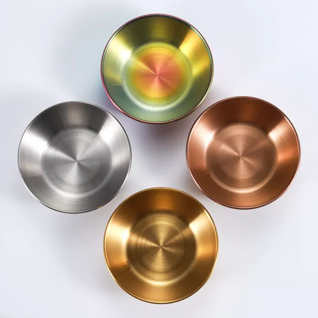 Stainless Steel Soy Sauce Dish Round Small Dish Golden Sauce Seasoning Dish_wf