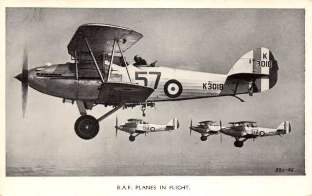 Old Military Aircraft Postcard Raf Planes In Flight Used Unused Gd Plus V Good