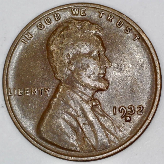1932-D Lincoln Wheat Small Cent Penny 1C - SEMI-KEY DATE STRIKE THROUGH ERROR!!!