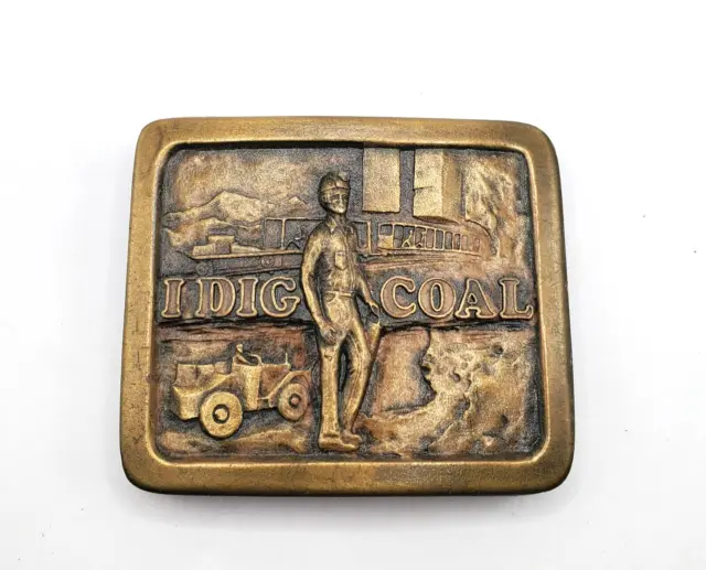 Vintage Coal Miner's Belt Buckle I Dig Coal Mountain State Packing Co Logan Wv