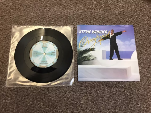 Stevie Wonder-Overjoyed 1985 1st Press Motown 7” + Picture Cover UK Press Ex