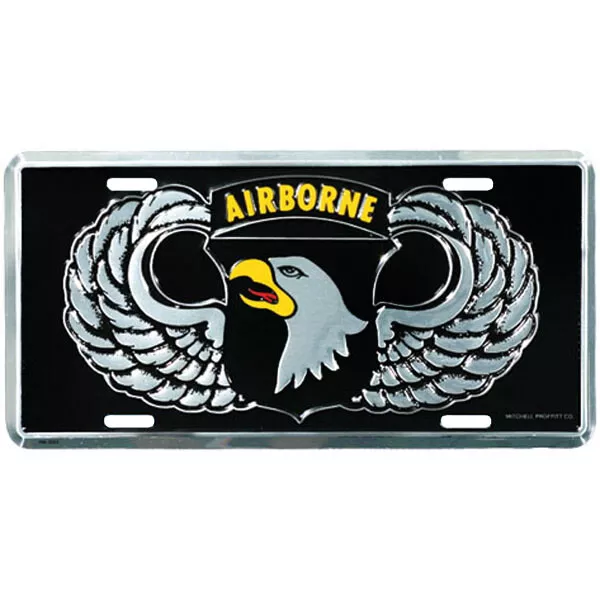 Us Army 101St Airborne Division Metal License Plate - Made In The Usa!