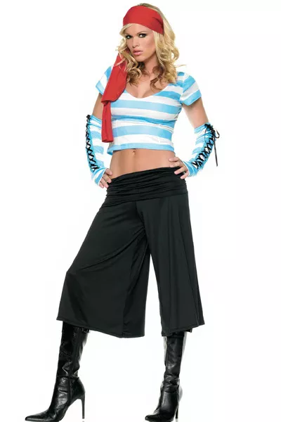 Halloween sexy femme lingerie pirate robe costume club porter pantalon haut
