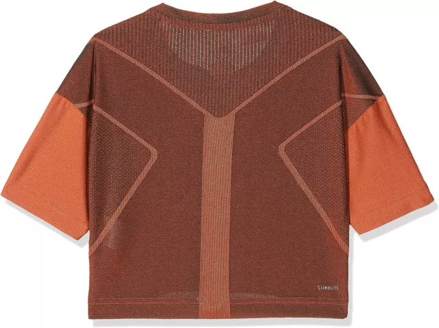 Adidas Niños Camiseta Entrenamiento Camisa Deportiva Manga Corta, Naranja Marrón, 116 2