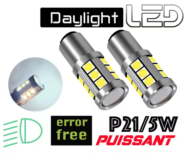 Pour Peugeot 3008 2 Ampoules LED Lens P21/5W BAY15D Feux jour Diurne avec xenon