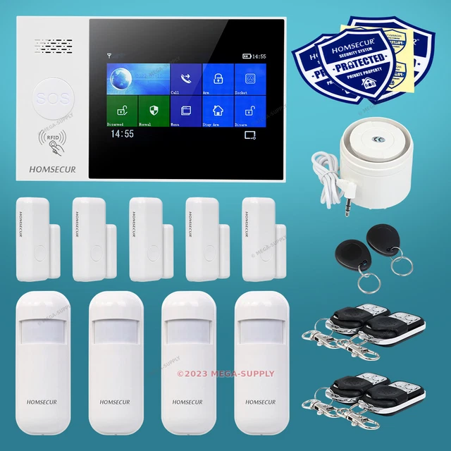 HOMSECUR Wireless WIFI 4G GSM RFID SMS Autodial Home Security Alarm System