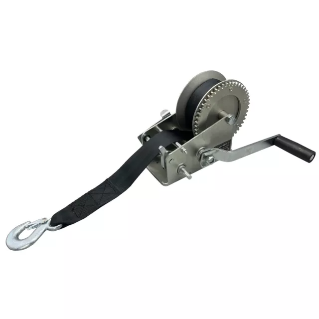 Zinc Plated Hand Winch + webbing 800LB UP TO 3500LB Trailer Boat - 6 SIZES