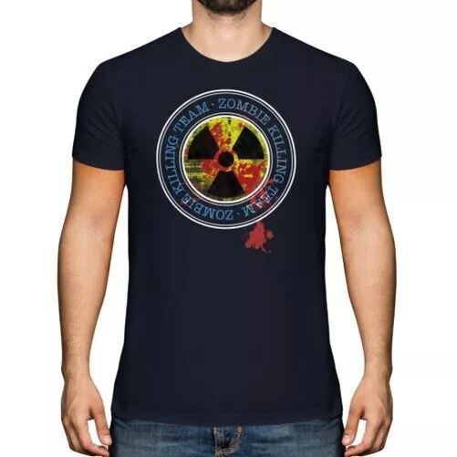 Zombie Uccisione Squadra Divertente da Uomo T-Shirt Sangue Costume Halloween