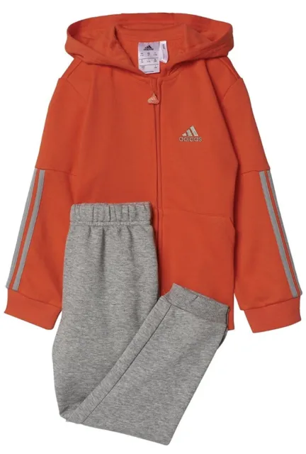 Adidas Performance tuta bambino neonati sport con cappuccio Terry jogger rosso grigio, 98